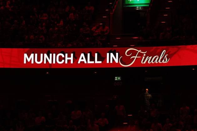 MUNICH, GERMANY - June 12: The playoff Finals Logo during the easyCredit Basketball Bundesliga Playoff Finals on game 1, between FC Bayern Muenchen vs. ALBA Berlin at SAP Garden, Munich, on June 12, 2026 in Munich, Germany. Bavaria Germany Copyright: xPhotographer:xNilsxKoepkex