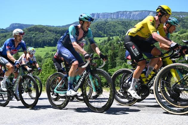 Tour Auvergne - Rhone-Alpes 2026 Stage 6 CREST-VOLAND, FRANCE - JUNE 12 : Bauhaus Phil (GER) of Bahrain - Victorious during stage 6 of the 78th edition of Tour Auvergne - Rhone-Alpes an UCI World Tour 2.UWT cycling road race stage for Men Elite of 182.3 km with start in Saint-Vulbas and finish in Crest-Voland on June 12, 2026 in Crest-Voland, France, 12 06 2026 ( Motordriver Guy De Vuyst - Crest-Voland France  Copyright: xVincentxKalutx