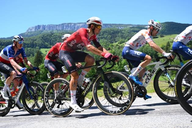 Tour Auvergne - Rhone-Alpes 2026 Stage 6 CREST-VOLAND, FRANCE - JUNE 12 : Veistroffer Baptiste (FRA) of Lotto Intermarche during stage 6 of the 78th edition of Tour Auvergne - Rhone-Alpes an UCI World Tour 2.UWT cycling road race stage for Men Elite of 182.3 km with start in Saint-Vulbas and finish in Crest-Voland on June 12, 2026 in Crest-Voland, France, 12 06 2026 ( Motordriver Guy De Vuyst - Crest-Voland France  Copyright: xVincentxKalutx