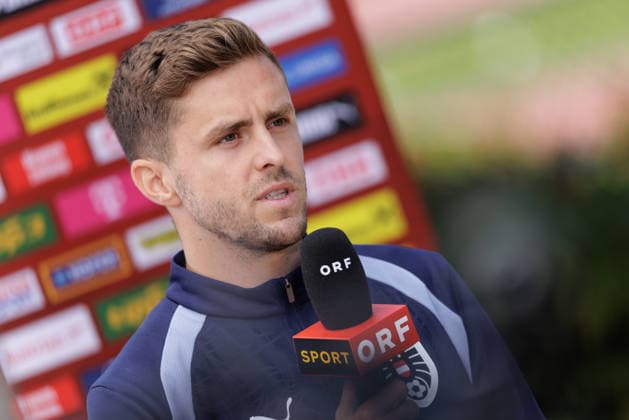 SOCCER - FIFA World Cup, WM, Weltmeisterschaft, Fussball 2026, preview SANTA BARBARA,CALIFORNIA,USA,12.JUN.26 - SOCCER - FIFA World Cup 2026, USA, Mexico, Canada, preview, OEFB, Oesterreichischer Fussball-Bund, press conference, PK, Pressekonferenz team AUT. Image shows Christoph Baumgartner (AUT).  GEPAxpictures xArminxRauthner