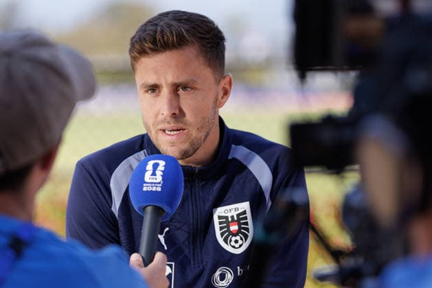 SOCCER - FIFA World Cup, WM, Weltmeisterschaft, Fussball 2026, preview SANTA BARBARA,CALIFORNIA,USA,12.JUN.26 - SOCCER - FIFA World Cup 2026, USA, Mexico, Canada, preview, OEFB, Oesterreichischer Fussball-Bund, press conference, PK, Pressekonferenz team AUT. Image shows Christoph Baumgartner (AUT).  GEPAxpictures xArminxRauthner