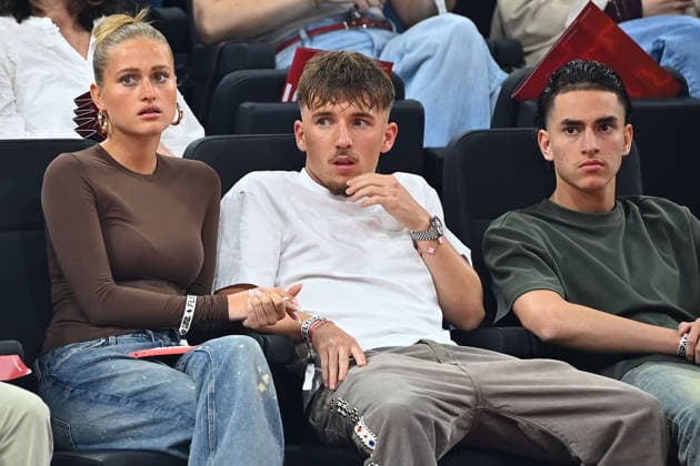 Lennart KARL Bayern Muenchen with girlfriend Zoe KAEPPELE Basketball BBL,Season 2025 2026 Play Off Final Game 1, FC Bayern Muenchen Alba Berlin on 12 06 2026 S A P G A R D EN