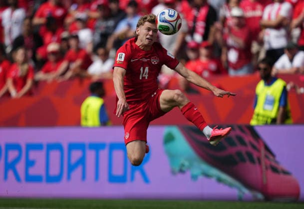 Jacob Shaffelburg Canada controls the ball during Canada and Bosnia and Herzegovina, Group B FIFA World Cup 2026, Toronto Stadium, Toronto, Canada on June 12, 2026 Thor Wegner DeFodi Images Photo by DeFodi Images
