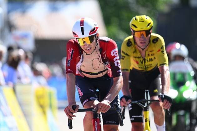 Tour Auvergne - Rhone-Alpes 2026 Stage 6 CREST-VOLAND, FRANCE - JUNE 12 : Craps Lars (BEL) of Lotto Intermarche during stage 6 of the 78th edition of Tour Auvergne - Rhone-Alpes an UCI World Tour 2.UWT cycling road race stage for Men Elite of 182.3 km with start in Saint-Vulbas and finish in Crest-Voland on June 12, 2026 in Crest-Voland, France, 12 06 2026 ( Motordriver Guy De Vuyst - Crest-Voland France  Copyright: xVincentxKalutx