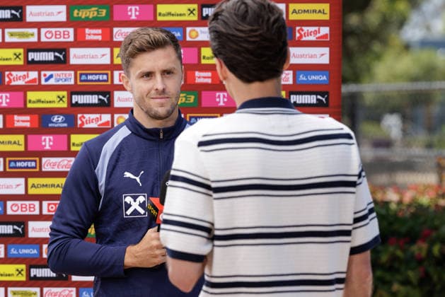 SOCCER - FIFA World Cup, WM, Weltmeisterschaft, Fussball 2026, preview SANTA BARBARA,CALIFORNIA,USA,12.JUN.26 - SOCCER - FIFA World Cup 2026, USA, Mexico, Canada, preview, OEFB, Oesterreichischer Fussball-Bund, press conference, PK, Pressekonferenz team AUT. Image shows Christoph Baumgartner (AUT).  GEPAxpictures xArminxRauthner