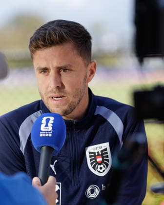 SOCCER - FIFA World Cup, WM, Weltmeisterschaft, Fussball 2026, preview SANTA BARBARA,CALIFORNIA,USA,12.JUN.26 - SOCCER - FIFA World Cup 2026, USA, Mexico, Canada, preview, OEFB, Oesterreichischer Fussball-Bund, press conference, PK, Pressekonferenz team AUT. Image shows Christoph Baumgartner (AUT).  GEPAxpictures xArminxRauthner