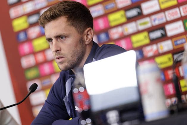 SOCCER - FIFA World Cup, WM, Weltmeisterschaft, Fussball 2026, preview SANTA BARBARA,CALIFORNIA,USA,12.JUN.26 - SOCCER - FIFA World Cup 2026, USA, Mexico, Canada, preview, OEFB, Oesterreichischer Fussball-Bund, press conference, PK, Pressekonferenz team AUT. Image shows Christoph Baumgartner (AUT).  GEPAxpictures xArminxRauthner