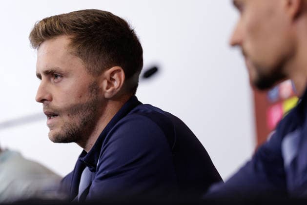 SOCCER - FIFA World Cup, WM, Weltmeisterschaft, Fussball 2026, preview SANTA BARBARA,CALIFORNIA,USA,12.JUN.26 - SOCCER - FIFA World Cup 2026, USA, Mexico, Canada, preview, OEFB, Oesterreichischer Fussball-Bund, press conference, PK, Pressekonferenz team AUT. Image shows Christoph Baumgartner (AUT).  GEPAxpictures xArminxRauthner