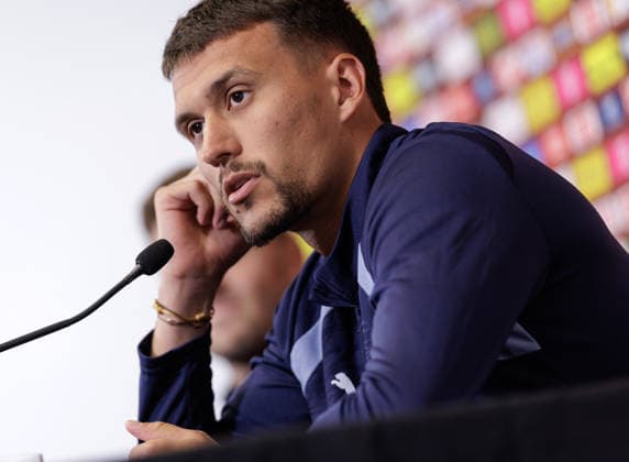 SOCCER - FIFA World Cup, WM, Weltmeisterschaft, Fussball 2026, preview SANTA BARBARA,CALIFORNIA,USA,12.JUN.26 - SOCCER - FIFA World Cup 2026, USA, Mexico, Canada, preview, OEFB, Oesterreichischer Fussball-Bund, press conference, PK, Pressekonferenz team AUT. Image shows Dejan Ljubicic (AUT).  GEPAxpictures xArminxRauthner