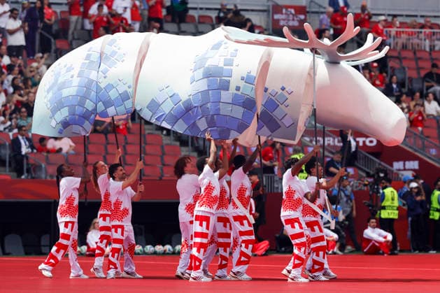 Artists perform at the opening of the 2026 FIFA World Cup, WM, Weltmeisterschaft, Fussball at BMO Field in Toronto,Canada, 12 June 2026. Fifa World Cup 2026 - Group B - Canada vs Bosnia and Herzegovina !ACHTUNG: NUR REDAKTIONELLE NUTZUNG!  Copyright: xBienvenidoxVelascox GR5253 20260612-55020581207_1