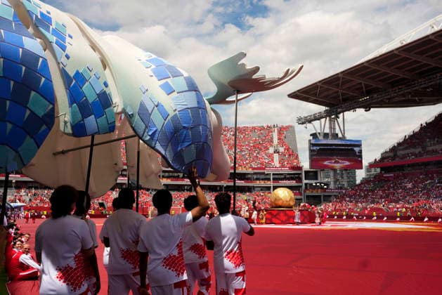 June 12, 2026, Toronto, On, CANADA: Participants carry a moose sculpture during the opening ceremony prior to group B World Cup soccer action between Canada and Bosnia and Herzegovina, in Toronto, Friday, June 12, 2026. CANADA V. BOSNIA HERZEGOVINA  - ZUMAc35_ 20260612_zaf_c35_160 Copyright: xChrisxYoungx
