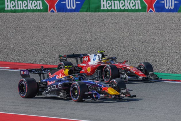 Formula One GP Barcelona Spain Friday, June 12, 2026 Isack Hadjar 6, Oracle Red Bull Racing and Lewis Hamilton 44, Scuderia Ferrari HP Formula One GP Barcelona Spain Friday, June 12, 2026 Copyright: xBEAUTIFULxSPORTS Erlhofx