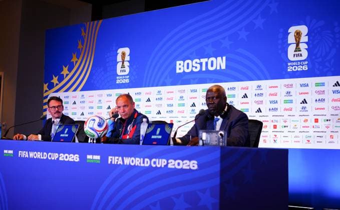 Sebastien Migne Manager Head Coach of Haiti in his press conference, PK, Pressekonferenz Haiti Training and Press Conference, 2026 FIFA World Cup, WM, Weltmeisterschaft, Fussball Football, Boston Stadium, Foxborough, Massachusetts, USA - 12 Jun 2026Foxborough Boston Stadium Massachusetts (MA) United States of America EDITORIAL USE ONLY No use with unauthorised audio, video, data, fixture lists, club league logos or live services. Online in-match use limited to 120 images, no video emulation. No use in betting, games or single club league player publications.  Copyright: xJavierxGarcia Shutterstockx 16924777f