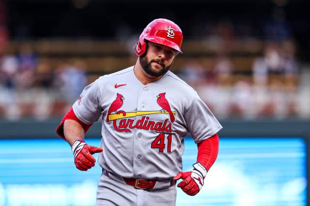 June 12th, 2026: St. Louis Cardinals first baseman Alec Burleson (41) celebrates a solo home run during the first inning of a MLB, Baseball Herren, USA Baseball game between the St. Louis Cardinals and the Minnesota Twins at Target Field in Minneapolis, Minnesota. CSM Minneapolis USA - ZUMAc04_ 20260612_zma_c04_117 Copyright: xStevenxGarciax