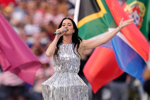 June 12, 2026, Los Angeles, California, United States: Katy Perry performs at the Opening Ceremony during the FIFA World Cup, WM, Weltmeisterschaft, Fussball 2026 Group D match between USA and Paraguay at Los Angeles Stadium on June 12, 2026 in Los Angeles, California. Los Angeles United States - ZUMAa181 20260612_zaa_a181_016 Copyright: xJosexBretonx