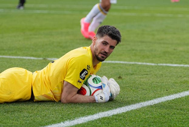 Nikola Vasilj Bosnia And Herzegovina controls the ball during Canada and Bosnia and Herzegovina, Group B FIFA World Cup 2026, Toronto Stadium, Toronto, Canada on June 12, 2026 Thor Wegner DeFodi Images Photo by DeFodi Images