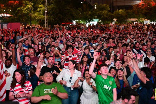 USA v Paraguay - FIFA World Cup, WM, Weltmeisterschaft, Fussball 2026 - Group D match watched on giant screens in Boston BOSTON, UNITED STATES - JUNE 12: Football fans gather at the FIFA Fan Festival to watch the 2026 FIFA World Cup Group D opening match between the United States and Paraguay on giant screens in Boston, United States on June 12, 2026. Abdulhamid Hosbas Anadolu Boston United States. Editorial use only. Please get in touch for any other usage.  Copyright: x2026xAnadoluxAbdulhamidxHosbasx