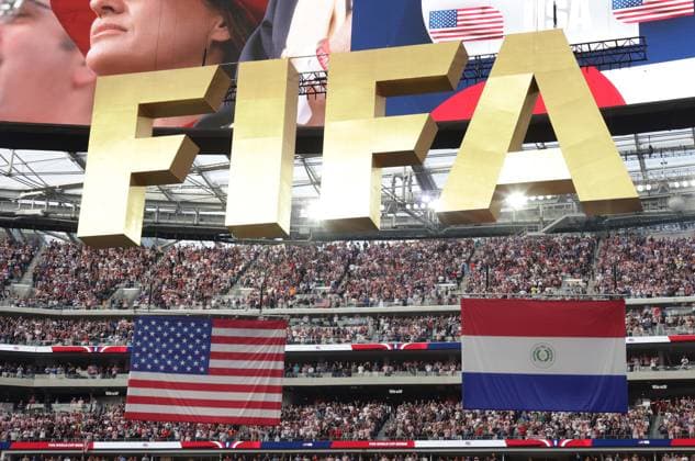 . - United States v Paraguay, FIFA World Cup, WM, Weltmeisterschaft, Fussball 2026, Group D, SoFi Stadium, Los Angeles Stadium, Los Angeles, USA, 12th June 2026. DC Photos Crystal Pix FIFA branding during the United States of America Opening ceremony at The 2026 FIFA World Cup in Los Angeles. - United States v Paraguay, FiFA World Cup 2026, Group D, SoFi Stadium, Los Angeles Stadium, Los Angeles, USA, 12th June 2026. DC Photos Crystal Pix Los Angeles Los Angeles Stadium United States Of America Copyright: xDCxPhotosx CP_United_States_Paraguay_120626_DC_30
