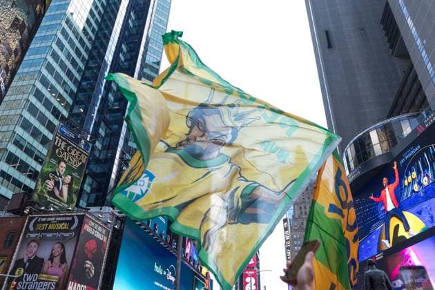 Brazilian fans in Times Square Brazilian fans gather in Times Square in New York to cheer for the Brazilian national team, Nationalteam on the eve of the World Cup s opening match in the United States this Friday, June 12, 2026. new york new york united of america Copyright: xVanessaxCarvalhox