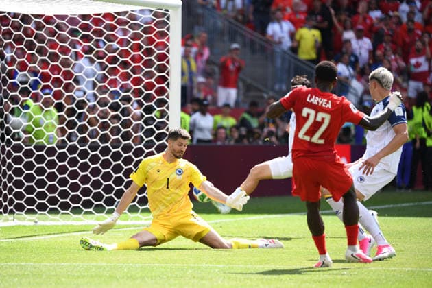 Canada national team, Nationalteam vs Bosnia and Herzegovina National Team. FIFA World Cup, WM, Weltmeisterschaft, Fussball 2026 Group B match. Nikola VASILJ in action during the match played between the National Teams of Canada and Bosnia and Herzegovina. FIFA World Cup 2026 Group B match, played on 12.06.26 at the Toronto Stadium in Toronto, Ontario, Canada. Photo Jose Campos PMEimages Toronto Ontario Canada Copyright: xJosexCamposx xPMEimagesx