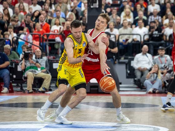 Bayerns 21 Justus HOLLATZ Basketball, Bayern Berlin 102 94 Bundesliga, FC Bayern Basketball Alba Berlin, Playoff Final, 1 Game, Season 2025 2026, 12 06 2026, in Munich, S A P G A R D E N, Germany Source Copyright Credit Oryk HAIST xBASKETBALL-BAYERN-BERLINx