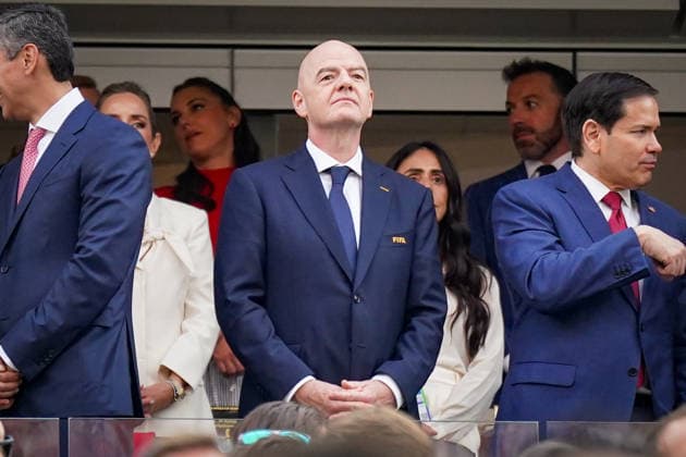 USA Soccer FIFA World Cup 2026 Group D USA vs Paraguay SoFi Stadium Los Angeles, California President Santiago Pena Palacios Paraguay Ganni Infantino President FIFA and Marco Rubio United States Secretary of State Copyright: xJOERANxSTEINSIEKx