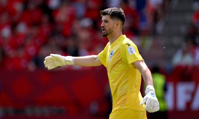 Soccer FIFA World Cup 2026 Preliminary Round Group B in Toronto Canada Bosnia and Herzegovina 12 06 2026 Goalkeeper Nikola Vasilj Bosnia and Herzegovina