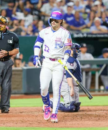 JUNE 12, 2026: Kansas City Royals designated hitter Carter Jensen (22) draws a walk in the 8th inning against the Houston Astros at Kauffman Stadium in Kansas City, MO. CSM Kansas City United States - ZUMAc04_ 20260613_zma_c04_053 Copyright: xRomanxPunox