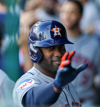 JUNE 12, 2026: Houston Astros designated hitter Yordan Alvarez (44) celebrates in the dugout after hitting a grand slam in the 1st inning against the Kansas City Royals at Kauffman Stadium in Kansas City, MO. CSM Kansas City United States - ZUMAc04_ 20260613_zma_c04_072 Copyright: xRomanxPunox
