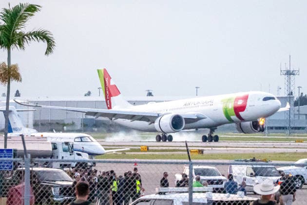 June 12, 2026, West Palm Beach, Fl, USA: A TAP Air Portugal A330neo carrying the Portugal national football team touches down in West Palm Beach, Florida, ahead of the squadÃ¢â‚¬â ¢s World Cup preparations. West Palm Beach USA - ZUMAc343 0859032280st Copyright: xChrisxBeckettx