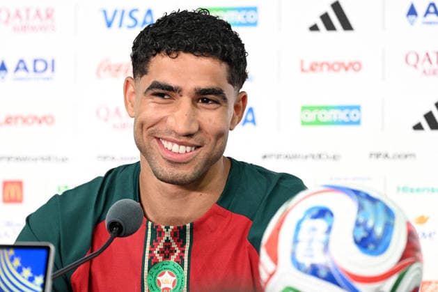 SOCCER - FIFA World Cup, WM, Weltmeisterschaft, Fussball - Morocco national team, Nationalteam - press conference, PK, Pressekonferenz Photo by IPA ABACAPRESS.COM85632429 - Achraf Hakimi (Morocco) press conference during the Morocco Team press conference following the FIFA World Cup match in East Rutherford, New Jersey, USA, on June 12, 2026 East Rutherford, New Jersey  Copyright: xIPAxSport ABACAx