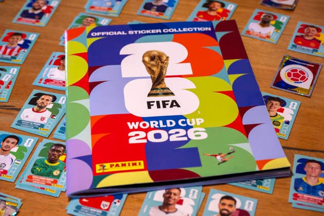 13 06 2026, Mindelheim Bavaria , the popular collectors booklet and the accompanying collectors pictures are also available again for the 2026 FIFA World Cup in the USA The sticker album takes center stage