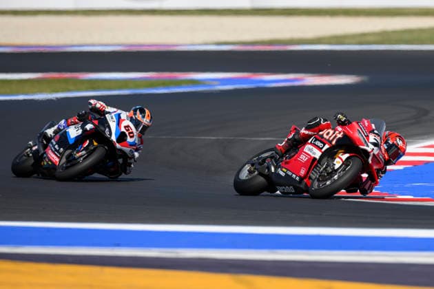 June 13, 2026, Misano Adriatico, Rimini, Italy: Iker LECUONA (ESP) riding for Aruba.it Racing - Ducati followed by Michael VAN DER MARK (NED) at turn 6 during the third free practice session of 2026 WorldSBK Pirelli Emilia Romagna round 7 at the Misano World Circuit in Misano Adriatico (Rimini, Italy)..Credit: ZUMA Press Motorsports 2026: WorldSBK Misano: FP3  - ZUMAr158 20260613_aap_r158_004 Copyright: xRiccardoxRighettix