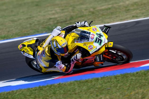 June 13, 2026, Misano Adriatico, Rimini, Italy: Lorenzo BALDASSARRI (ITA) riding for Team Goeleven at turn 5 during the third free practice session of 2026 WorldSBK Pirelli Emilia Romagna round 7 at the Misano World Circuit in Misano Adriatico (Rimini, Italy)..Credit: ZUMA Press Motorsports 2026: WorldSBK Misano: FP3  - ZUMAr158 20260613_aap_r158_008 Copyright: xRiccardoxRighettix