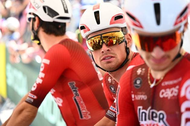 Tour Auvergne - Rhone-Alpes 2026 Stage 7 GRAND COLOMBIER, FRANCE - JUNE 13 : Veistroffer Baptiste (FRA) of Lotto Intermarche during stage 7 of the 78th edition of Tour Auvergne - Rhone-Alpes an UCI World Tour 2.UWT cycling road race stage for Men Elite of 133.6 km with start in La Bridoire and finish in Grand Colombier on June 13, 2026 in Grand Colombier, France, 13 06 2026 ( Motordriver Guy De Vuyst - Grand Colombier France  Copyright: xVincentxKalutx