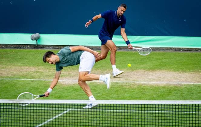 DEN BOSCH - Sander Arends and David Pel during the ATP, Tennis Herren doubles final match against Zizou Bergs (BEL) and Arthur Rinderknech (FRA) at the 2026 LibÃ ma Open. The combined ATP WTA, Tennis Damen tournament is being held on the event grounds of the former Autotron car theme park. IRIS VAN DEN BROEK ANP xVIxANPxSportx xxANPxIVx 560888305 originalFilename: 560888305.jpg