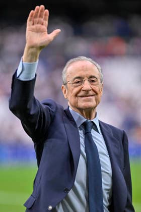 June 13, 2026, Madrid, Madrid, Spain: Real Madrid C.F. President FLORENTINO PEREZ waving during the match for the 13th edition of the 2026 Corazon Classic Match, titled Ã¢â‚¬oeA Match with the Spirit of Childhood,Ã¢â‚¬Â? between Real Madrid C.F. Legends and Inter Legends, played at the Bernabo u Stadium on June 13, 2026, in Madrid, Spain. REAL MADRID C.F. Legends Vs INTER Legends - XIII EdicioÂ³N Del Corazon Classic Match 2026 Un Partido Con Alma De Infancia (06.13.26)  - ZUMAc312 20260613_zsp_c312_004 Copyright: xOscarxManuelxSanchezx