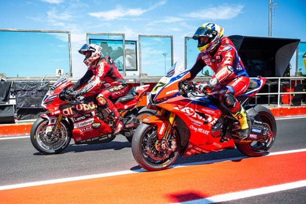 IPA85638976 - Iker Lecuona (ESP) and Nicolo Bulega (ITA) - SUPERBIKE Pirelli Emilia Romagna Round. At the Misano World Circuit Marco Simoncelli in Misano Adriatico, RN, Italy. On June 13, 2026.  Copyright: xRiccardoxSpadettoxDexPaulis IPAxSportx xx 85638976