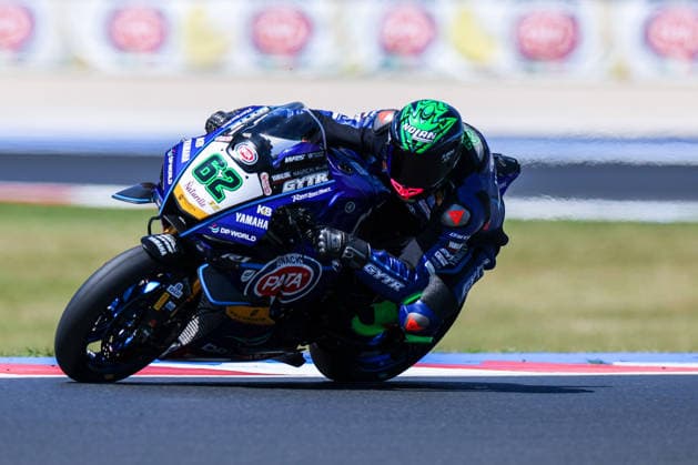 FIM SBK Superbike World Championship Pirelli Emilia Romagna Round 7 Superpole Misano Adriatico 13 06 2026 Stefano Manzi of GYTR GRT Yamaha WorldSBK Team with Yamaha YZF R1 seen during FIM SBK Superbike World Championship Pirelli Emilia Romagna Round 7 Superpole at Misano World Circuit Marco Simoncelli in Misano Adriatico, Italy Copyright: xBEAUTIFULxSPORTS Carabellix