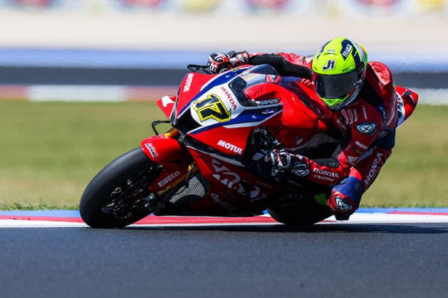 FIM SBK Superbike World Championship Pirelli Emilia Romagna Round 7 Superpole Misano Adriatico 13 06 2026 Ryan Vickers of Honda HRC with Honda CBR1000RR R SP seen during FIM SBK Superbike World Championship Pirelli Emilia Romagna Round 7 Superpole at Misano World Circuit Marco Simoncelli in Misano Adriatico, Italy Copyright: xBEAUTIFULxSPORTS Carabellix