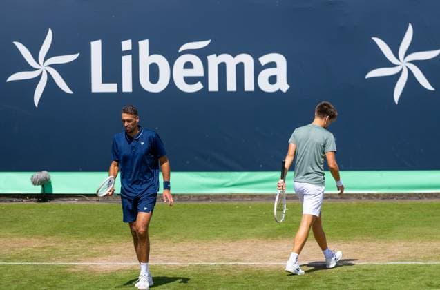 DEN BOSCH - Sander Arends and David Pel during the ATP, Tennis Herren doubles final match against Zizou Bergs (BEL) and Arthur Rinderknech (FRA) at the 2026 LibÃ ma Open. The combined ATP WTA, Tennis Damen tournament is being held on the event grounds of the former Autotron car theme park. IRIS VAN DEN BROEK ANP xVIxANPxSportx xxANPxIVx 560890655 originalFilename: 560890655.jpg