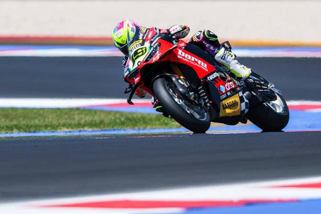 FIM SBK Superbike World Championship Pirelli Emilia Romagna Round 7 Superpole Misano Adriatico 13 06 2026 Alvaro Bautista of Barni Spark Racing Team with Ducati Panigale V4R seen during FIM SBK Superbike World Championship Pirelli Emilia Romagna Round 7 Superpole at Misano World Circuit Marco Simoncelli in Misano Adriatico, Italy Copyright: xBEAUTIFULxSPORTS Carabellix