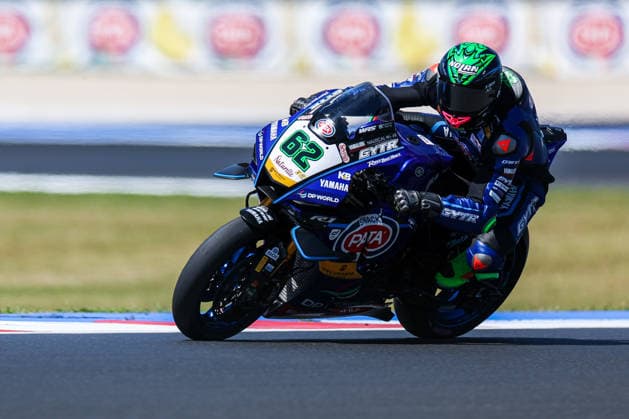 FIM SBK Superbike World Championship Pirelli Emilia Romagna Round 7 Superpole Misano Adriatico 13 06 2026 Stefano Manzi of GYTR GRT Yamaha WorldSBK Team with Yamaha YZF R1 seen during FIM SBK Superbike World Championship Pirelli Emilia Romagna Round 7 Superpole at Misano World Circuit Marco Simoncelli in Misano Adriatico, Italy Copyright: xBEAUTIFULxSPORTS Carabellix