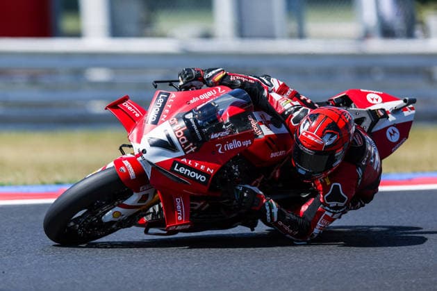 FIM SBK Superbike World Championship Pirelli Emilia Romagna Round 7 Superpole Misano Adriatico 13 06 2026 Iker Lecuona of Aruba it Racing Ducati with Ducati Panigale V4R seen during FIM SBK Superbike World Championship Pirelli Emilia Romagna Round 7 Superpole at Misano World Circuit Marco Simoncelli in Misano Adriatico, Italy Copyright: xBEAUTIFULxSPORTS Carabellix