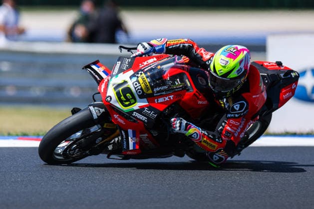 FIM SBK Superbike World Championship Pirelli Emilia Romagna Round 7 Superpole Misano Adriatico 13 06 2026 Alvaro Bautista of Barni Spark Racing Team with Ducati Panigale V4R seen during FIM SBK Superbike World Championship Pirelli Emilia Romagna Round 7 Superpole at Misano World Circuit Marco Simoncelli in Misano Adriatico, Italy Copyright: xBEAUTIFULxSPORTS Carabellix