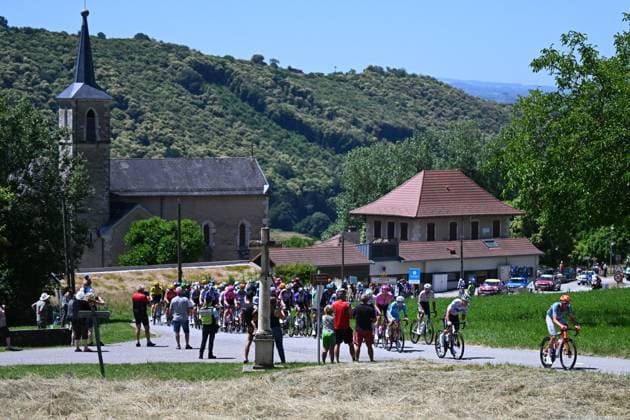 Tour Auvergne - Rhone-Alpes 2026 Stage 7 GRAND COLOMBIER, FRANCE - JUNE 13 : Illustration picture during stage 7 of the 78th edition of Tour Auvergne - Rhone-Alpes an UCI World Tour 2.UWT cycling road race stage for Men Elite of 133.6 km with start in La Bridoire and finish in Grand Colombier on June 13, 2026 in Grand Colombier, France, 13 06 2026 ( Motordriver Guy De Vuyst - Grand Colombier France  Copyright: xVincentxKalutx