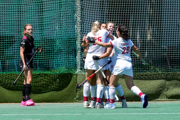 Players of TSV Mannheim Hockey, celebrate the goal, celebrate the goal, goal, celebration, cheer, cheers about the goal, joy, joy, optimistic, positive, game scene, highlight, action, 13 06 2026, Mannheim Germany , Hockey, 2 Bundesliga, Group South, Women, TSV Mannheim HC Ludwigsburg xozx