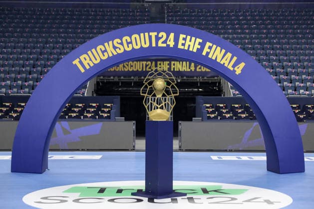 13 06 2026, xgox, handball EHF Champions League semi-final SC Magdeburg Füchse Berlin v l symbol image, symbol photo, cup, trophy, Cup Cologne