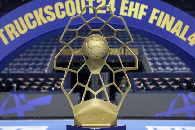 13 06 2026, xgox, handball EHF Champions League semi-final SC Magdeburg Füchse Berlin v l symbol image, symbol photo, cup, trophy, Cup Cologne
