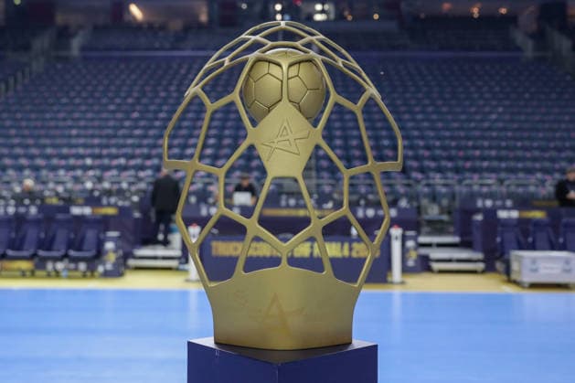 13 06 2026, xgox, handball EHF Champions League semi-final SC Magdeburg Füchse Berlin v l symbol image, symbol photo, cup, trophy, Cup Cologne